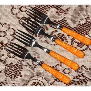 Kids flatware Forks Thanksgiving Thankful for You Orange